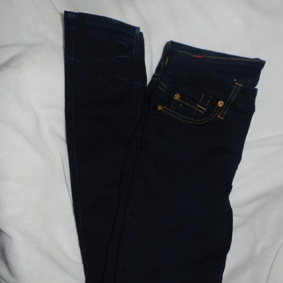 7 For All Mankind Size 28 Skinny Midrise Dark Wash Denim Jeans🆕📦⌚🏃🏻💨⚡🚚 - Picture 7 of 16